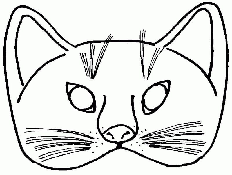 Desenhos de Desenho de Máscara de Gato para colorir