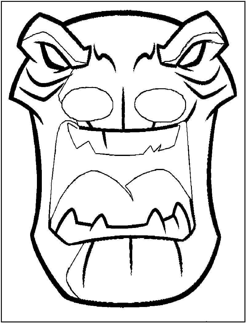 Desenho de Máscara de Monstro para colorir
