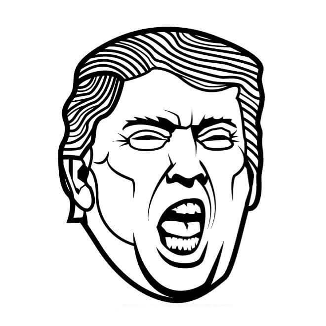 Desenhos de Donald Trump Gritando para colorir