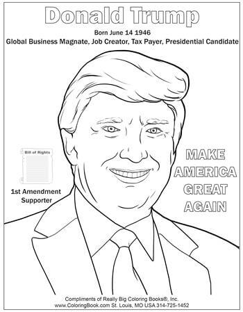 Donald Trump Na Primeira Página para colorir