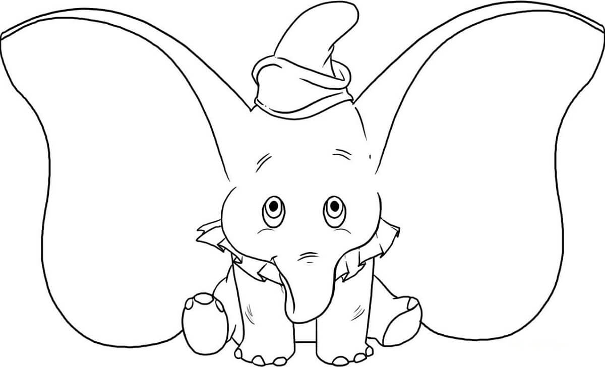 Desenhos de Elefante de Desenho Animado Sentado para colorir