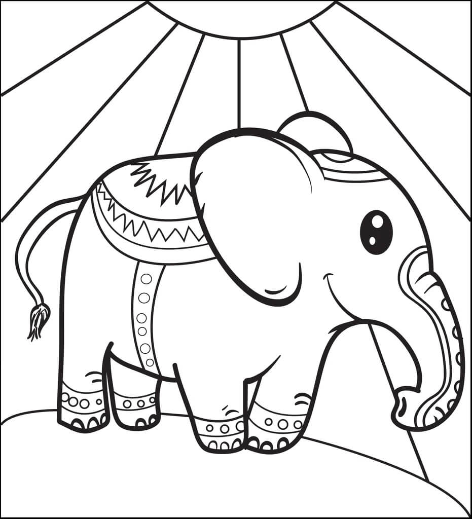 Elefante Grátis para colorir