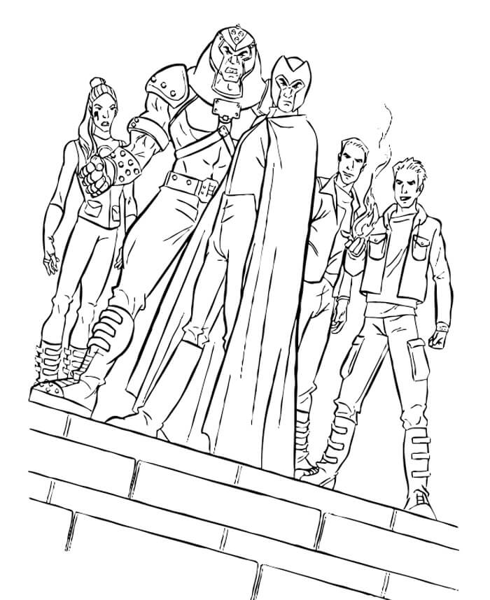 Equipe Escuro X-Men para colorir