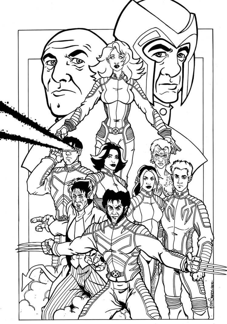 Desenhos de Equipe X-men para colorir
