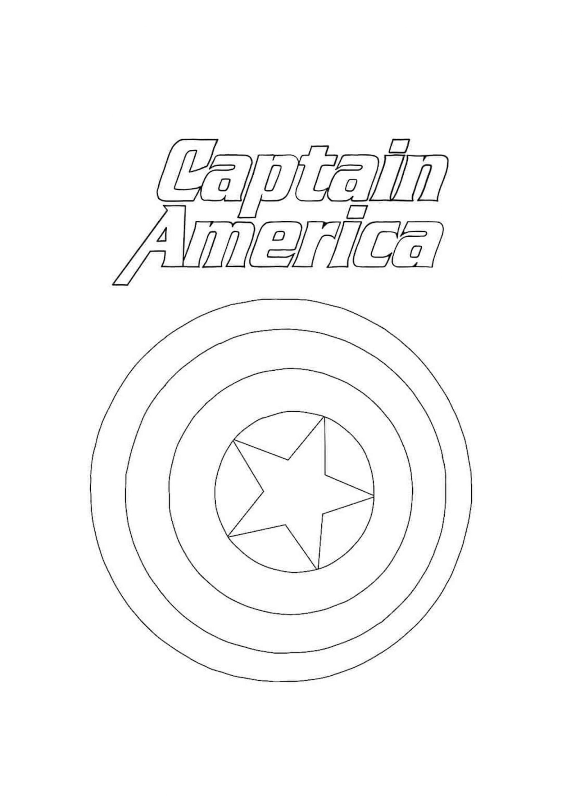 Desenhos de Escudo do Capitão América para colorir