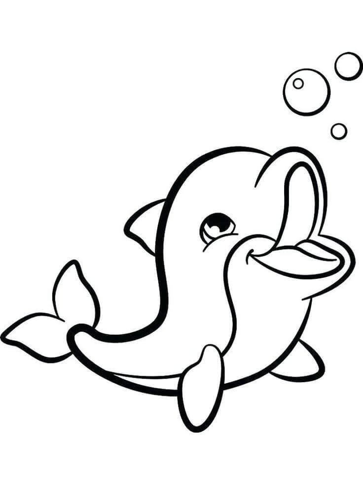 Desenhos de Golfinho Fofo para colorir
