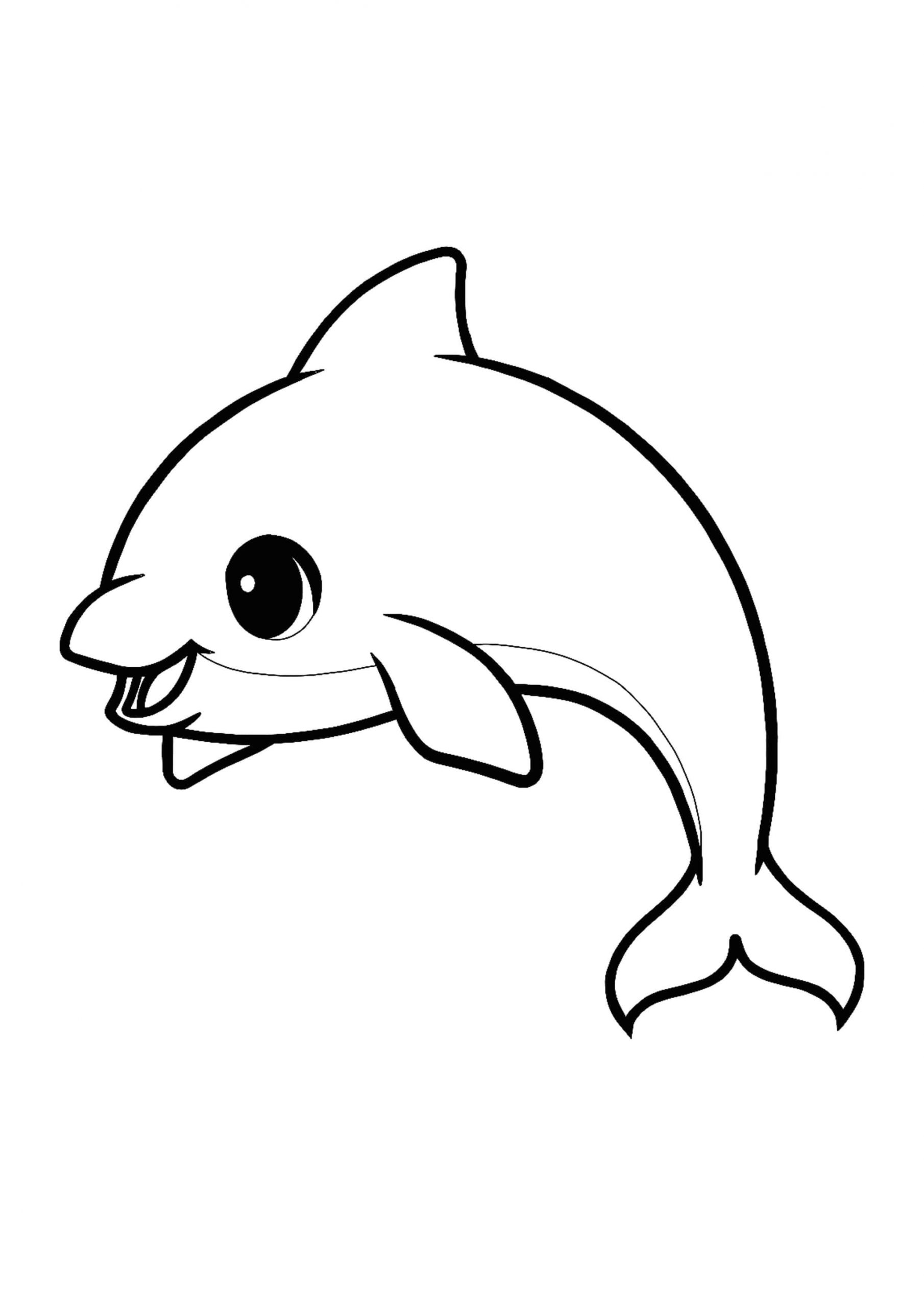 Desenhos de Golfinho Kawaii para colorir