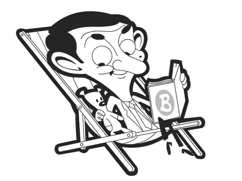 Desenhos de Livro De Leitura Do Sr. Bean para colorir
