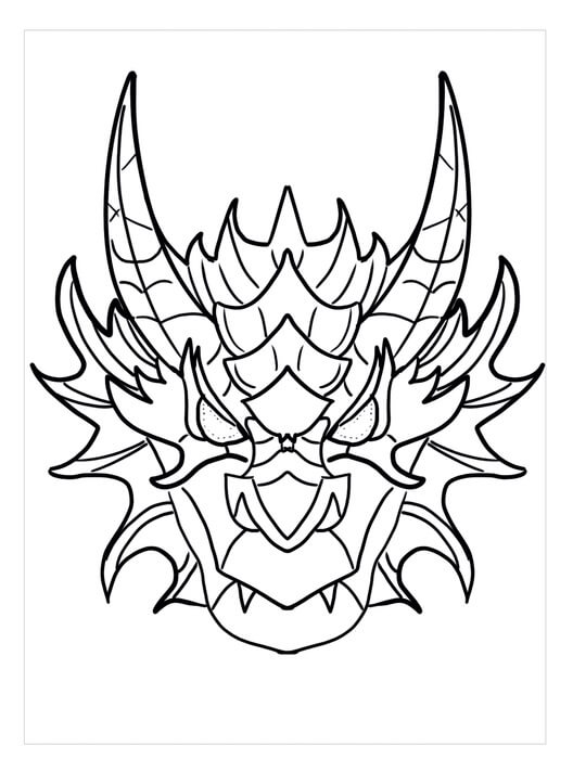 Desenhos de Máscara de Dragão Legal para colorir