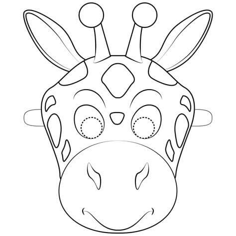 Desenhos de Máscara de Girafa para colorir