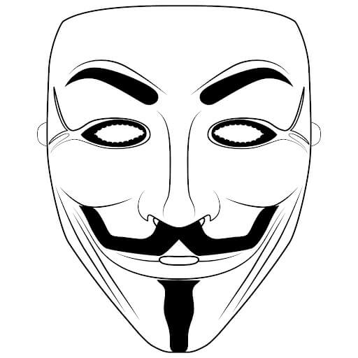 Desenhos de Máscara de Hacker para colorir