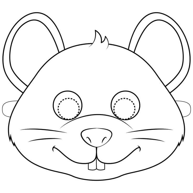 Máscara de Rato para colorir