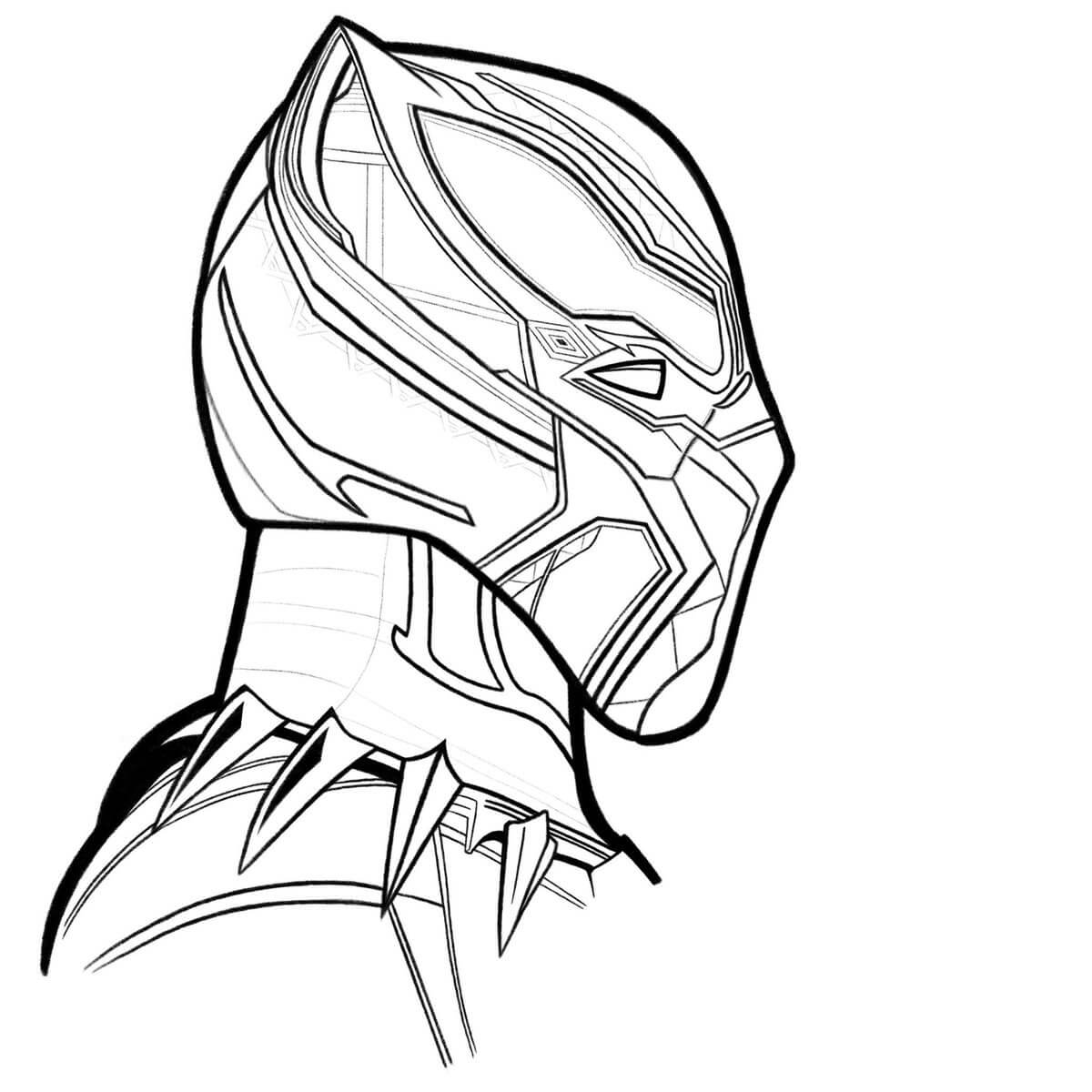 Desenhos de Máscara incrível da Pantera Negra para colorir