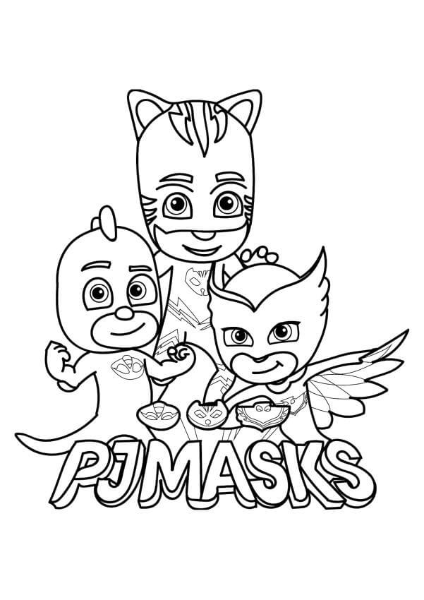 Desenhos de Máscara PJ para colorir