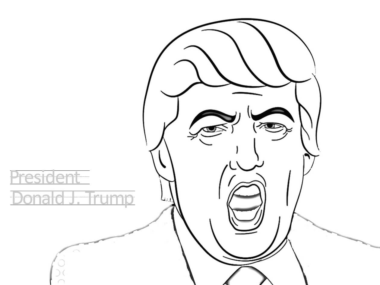 Desenhos de Momento Engraçado Com Donald Trump para colorir