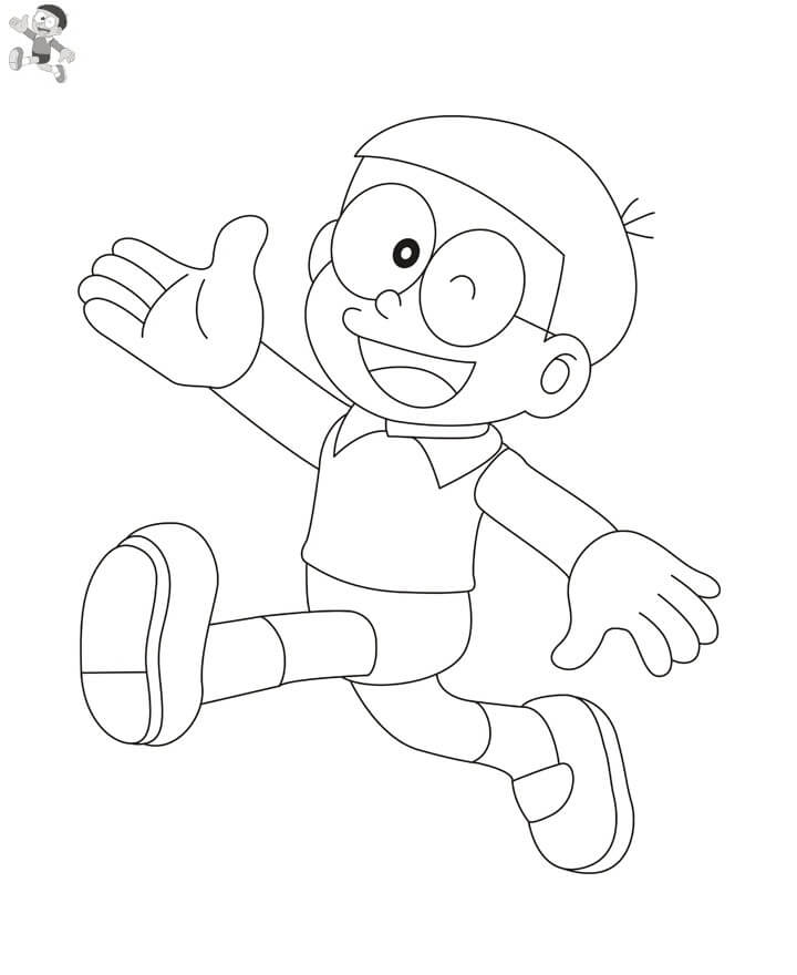 Nobita Com Pressa para colorir