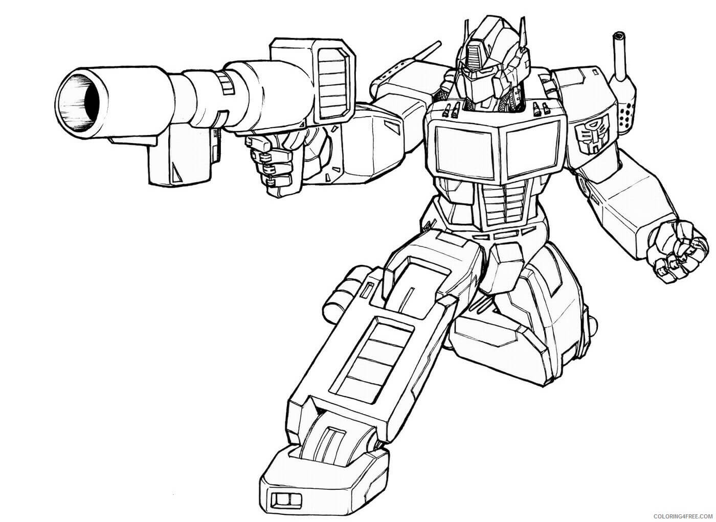 Optimus Prime Com Armas para colorir