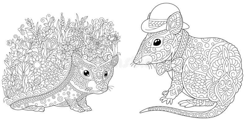 Desenhos de Ouriço E Rato para colorir