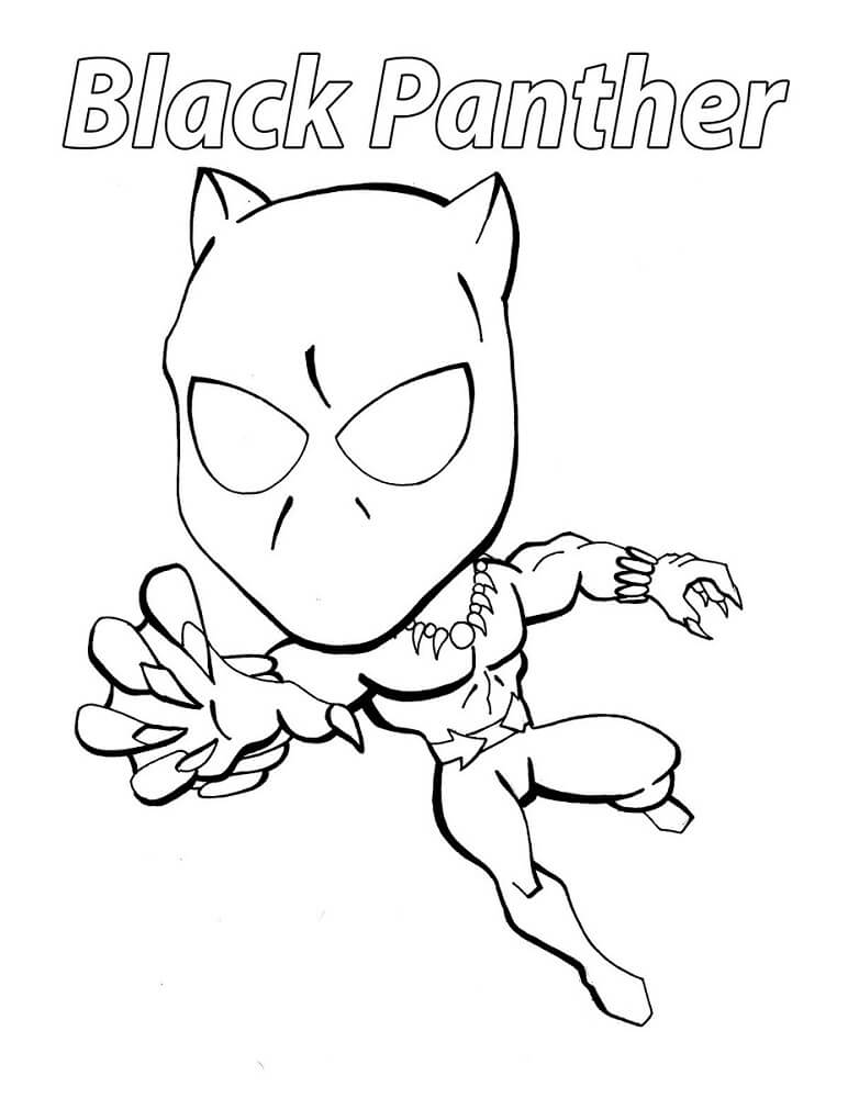 Desenhos de Pantera Negra Fresh Chibi para colorir