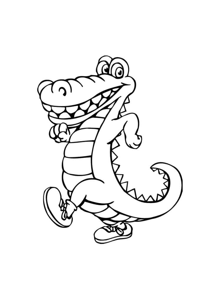 Desenhos de Passeio de Crocodilo Engraçado para colorir