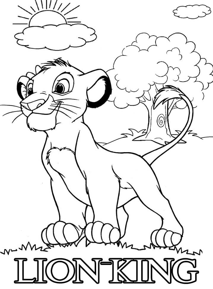 Desenhos de Pequeno Rei Leão para colorir