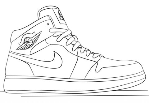 Sapatos Air Jordan 1 para colorir