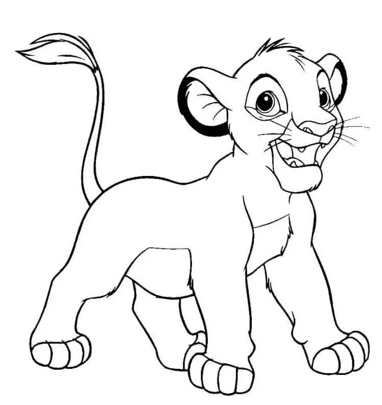 Desenhos de Simba feliz Livre para colorir