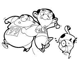 Desenhos de Sr. Bean Com Pressa para colorir