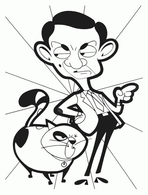 Desenhos de Sr. Bean E Scrapper para colorir