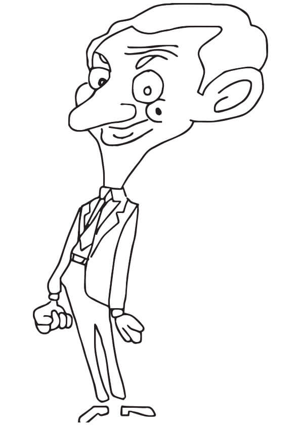 Sr. Bean Engraçado para colorir