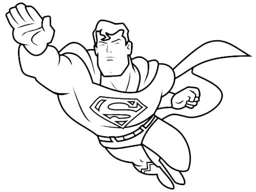 Super Homem Voando para colorir