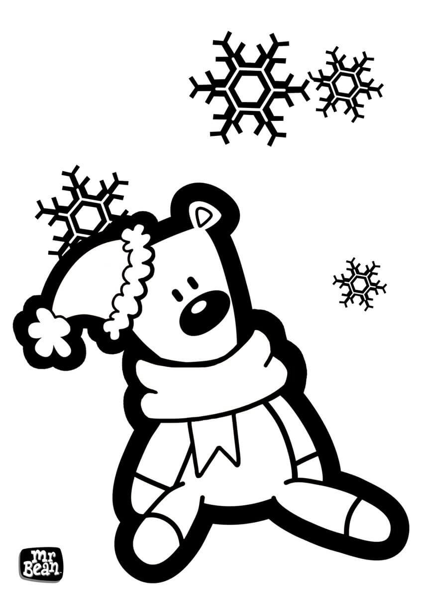 Desenhos de Teddy No Inverno para colorir