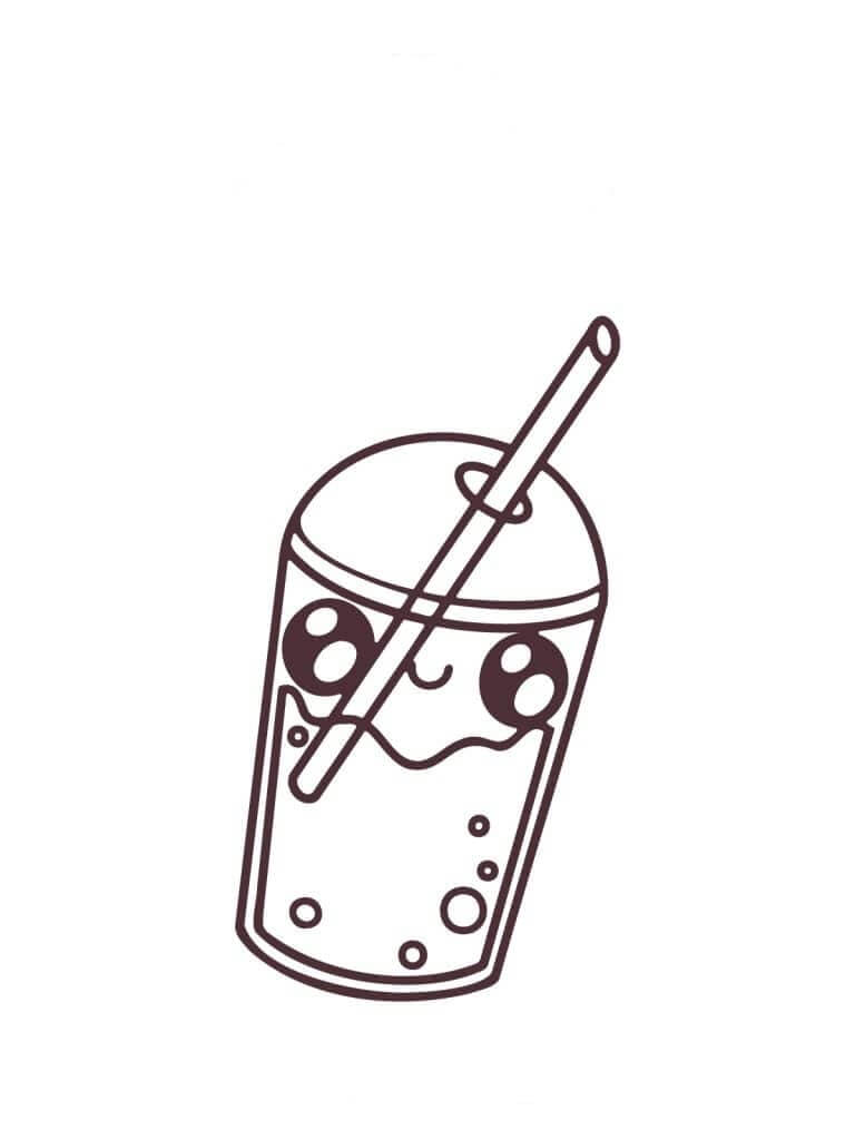Desenhos de Uma Bebida Kawaii para colorir