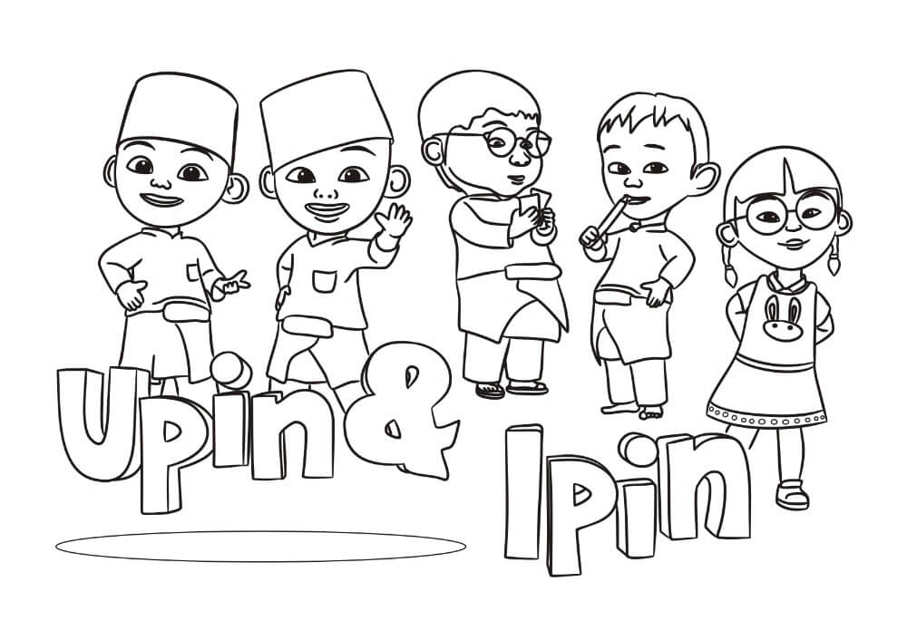 Upin, Ipin E Amigos para colorir