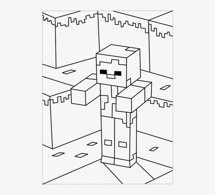 Desenhos de Zumbi Minecraft para colorir