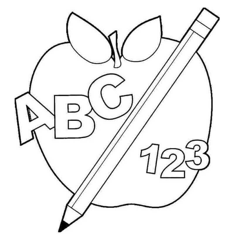 123 E ABC para colorir