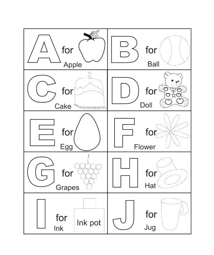 Desenhos de ABC Básico para colorir