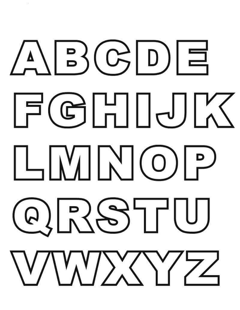 Desenhos de Alfabeto Normal ABC para colorir