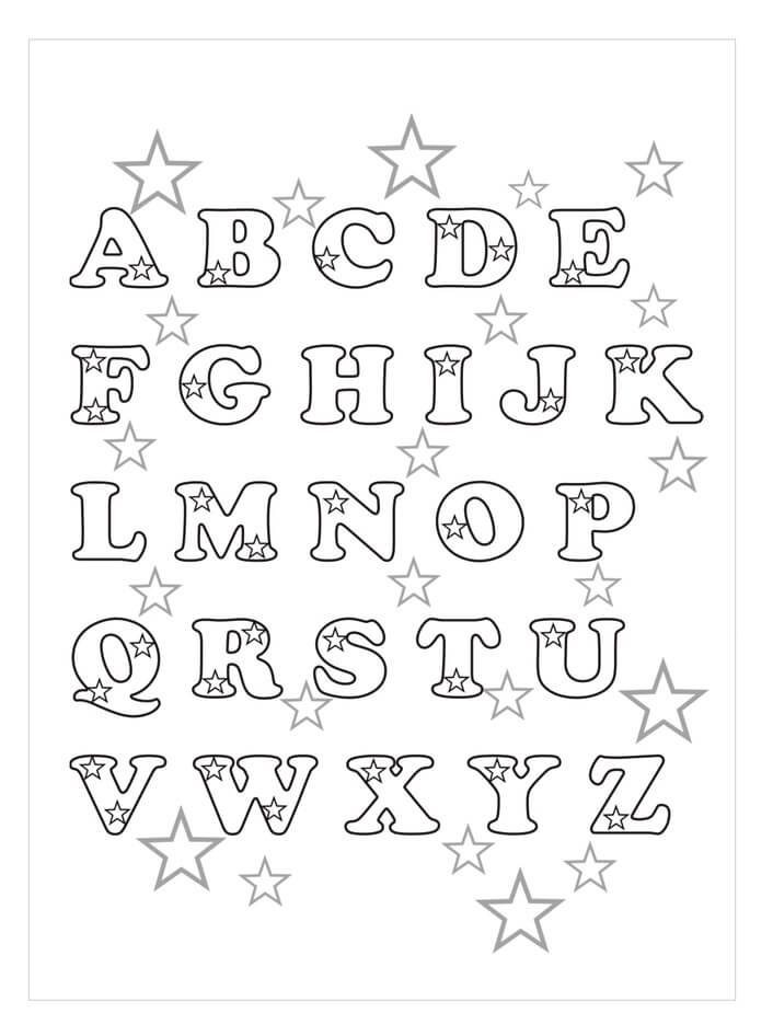 Desenhos de Alfabeto Perfeito ABC para colorir