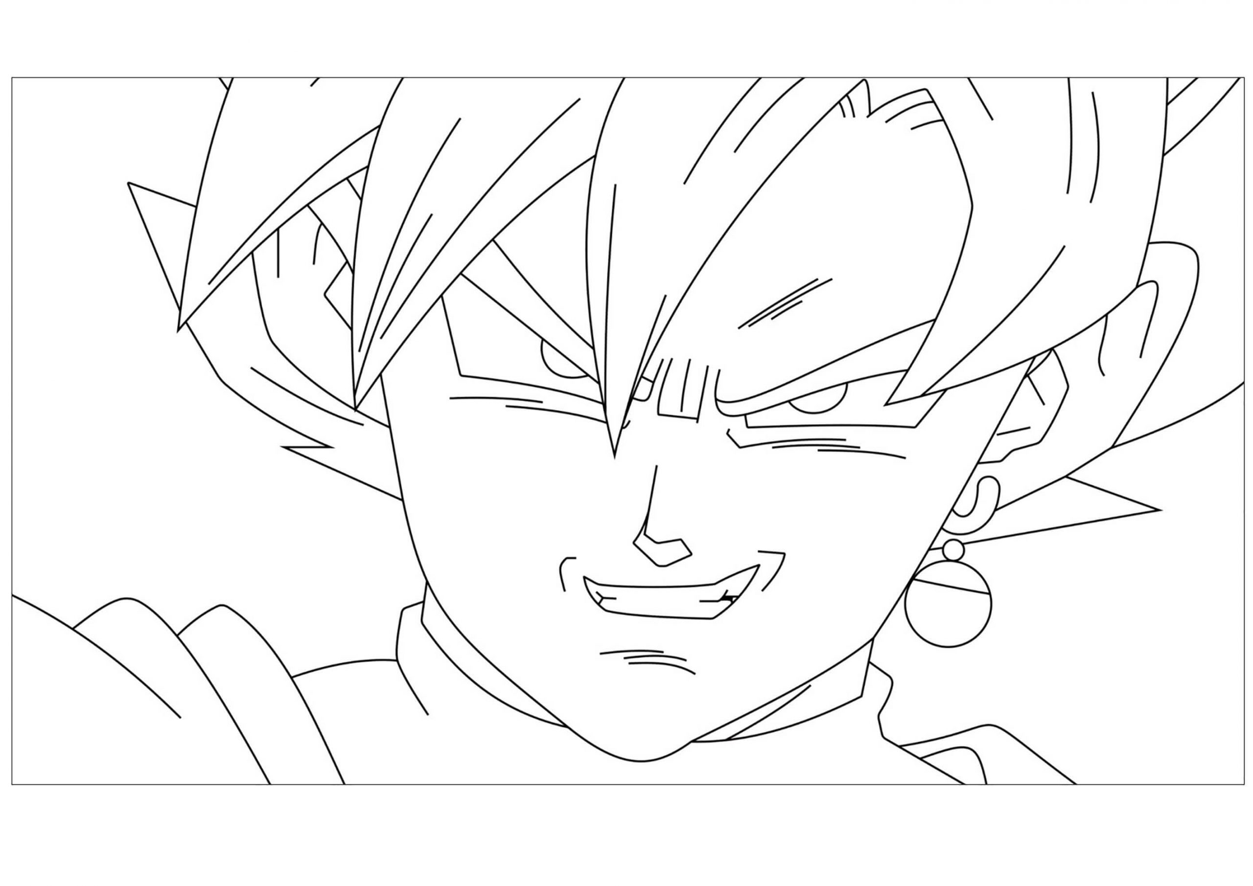 Desenhos de Black Goku Engraçado para colorir