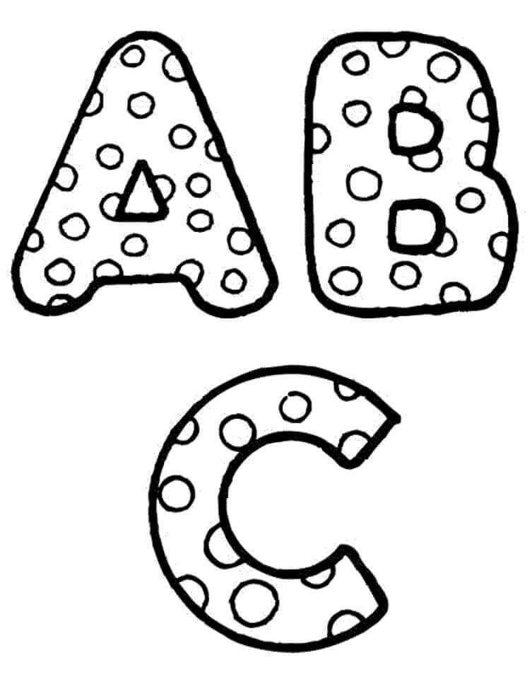 Desenhos de Bolinhas ABC para colorir