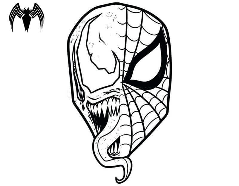 Cabeça de Venom-Spiderman para colorir