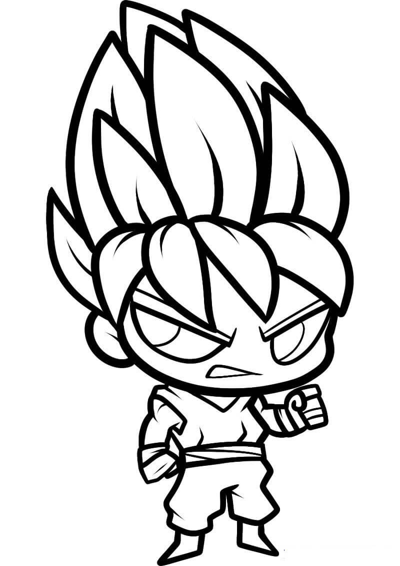 Chibi Goku Super Saiyan para colorir