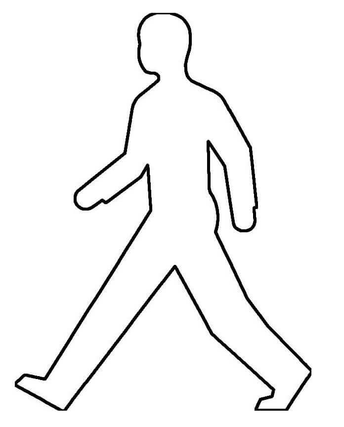 Desenhos de Contorno de Pessoa Caminhando para colorir