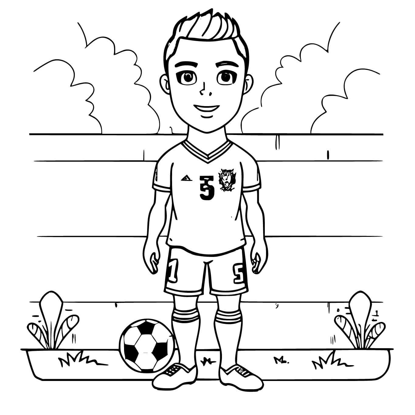 Cristiano Ronaldo fofo para colorir