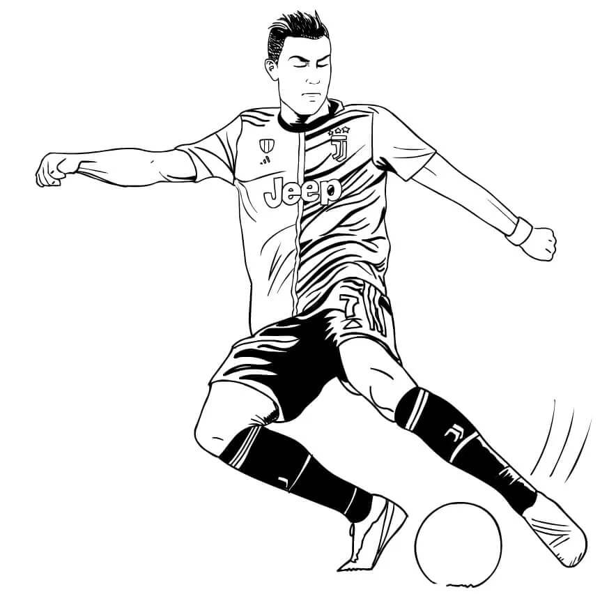 Cristiano Ronaldo simpático para colorir