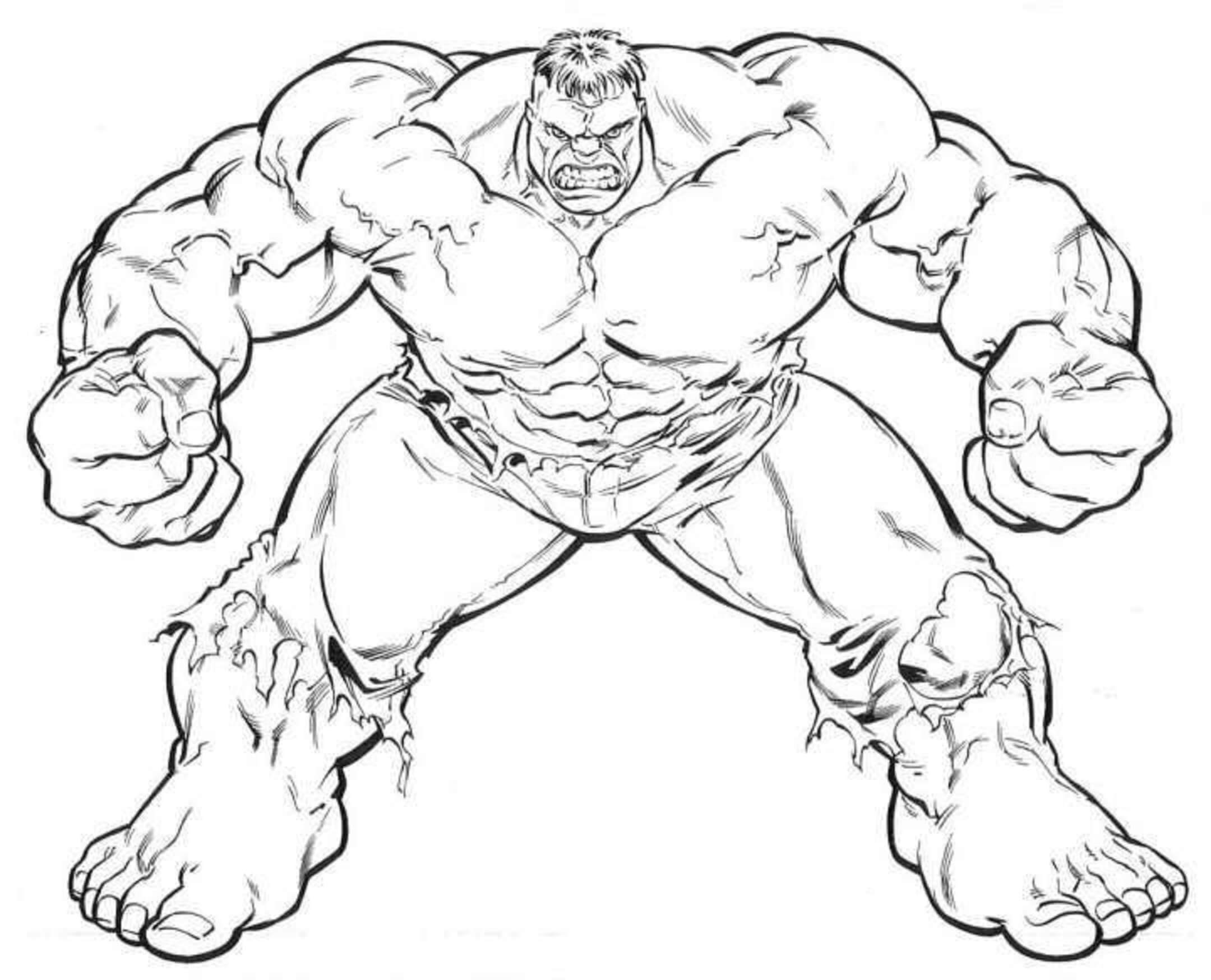 Desenhando o Hulk Irritado para colorir