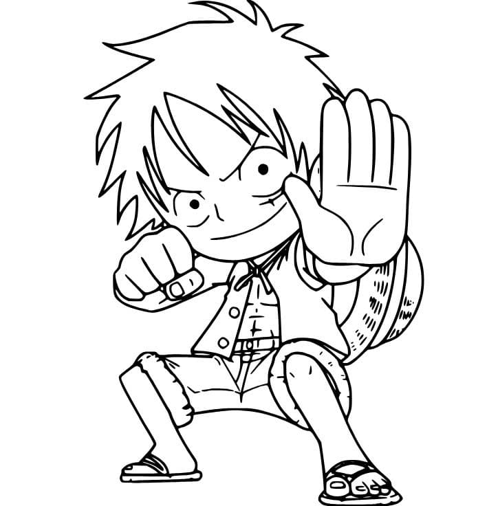 Desenhar Luffy fofo grátis para colorir