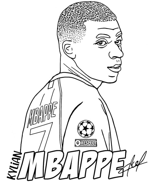 Desenhos de Desenhar Mbappé para colorir