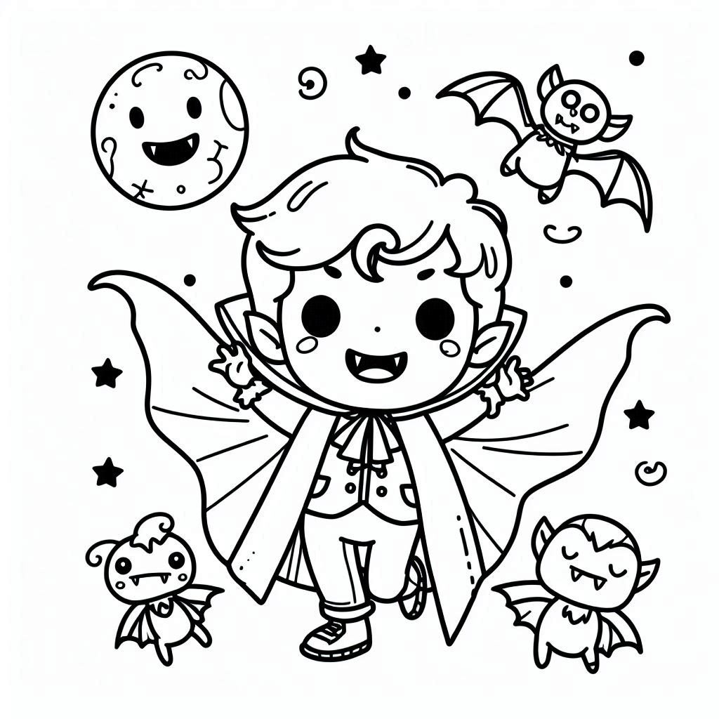 Desenhos de Desenhar Vampiro de Halloween para colorir